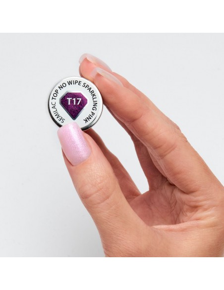 SEMILAC TOP T17 NO WIPE SPARKLING PINK 7 ML