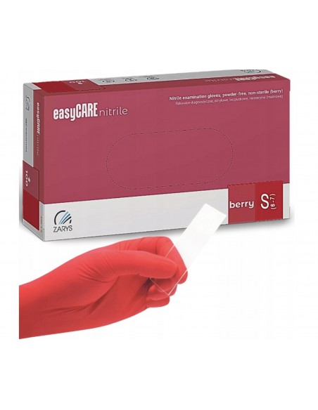 Zarys Rękawice Nitrylowe Rozmiar S 100 Szt. Malinowe