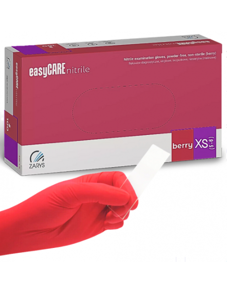 Zarys Rękawice Nitrylowe Rozmiar XS 100 Szt. Malinowe