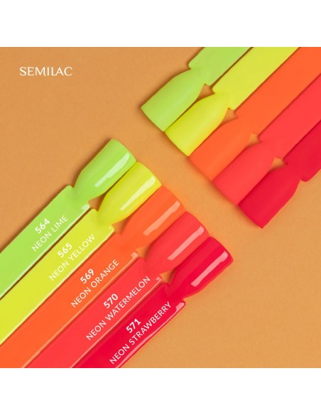 SEMILAC 570 LAKIER HYBRYDOWY NEON WATERMELON 7 ML