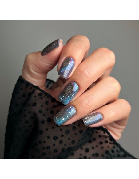 SEMILAC 828 GEL POLISH GREY HOLO