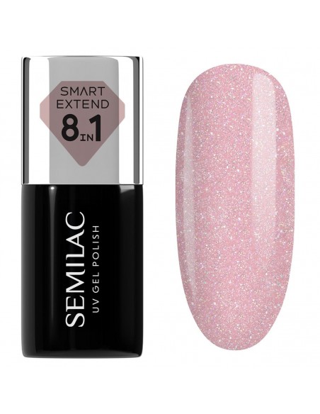 Semilac 805 Smart Extend Glitter Dirty Nude Rose 7 ml.