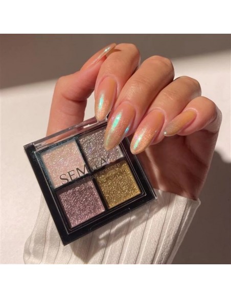 Semilac Pressed Nail Powder Chrome Palette 01