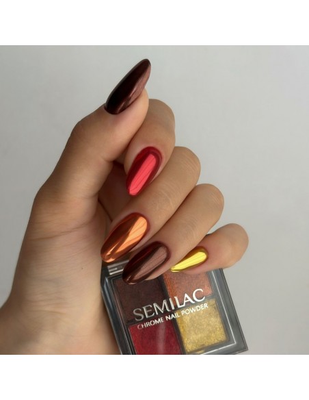 Semilac Pressed Nail Powder CHrome Palette 02