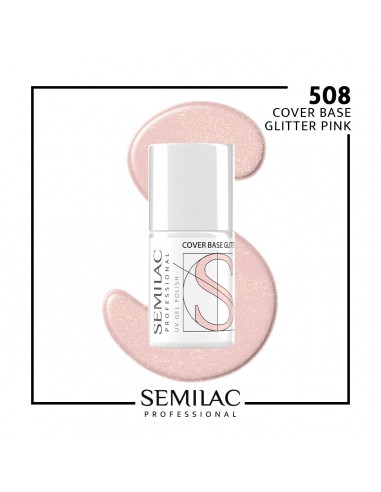 SEMILAC PROFESSIONAL BAZA 508 COVER GLITTER PINK