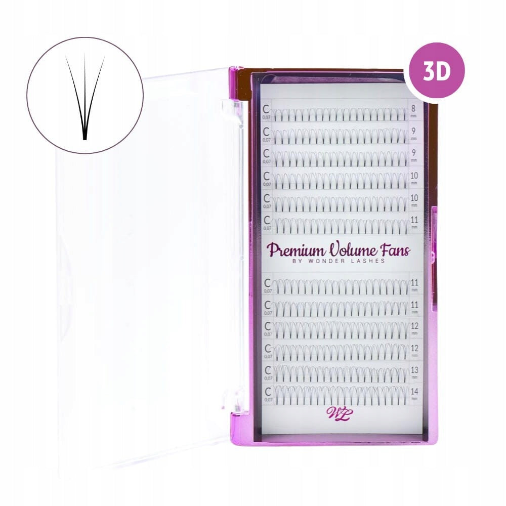WONDER LASHES RZĘSY PREMIUM VOLUME 3D C 0,07 DŁ.9