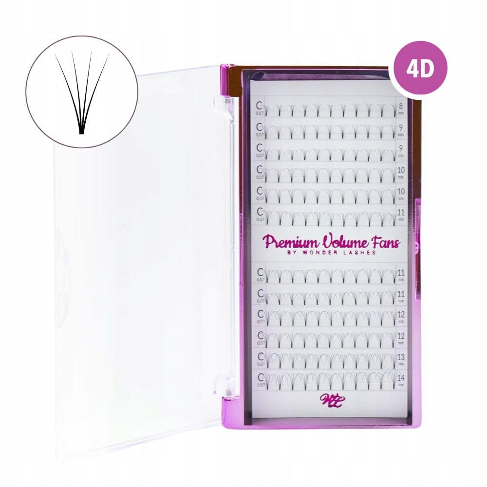 WONDER LASHES RZĘSY PREMIUM VOLUME 4D C 0,07 DŁ.9