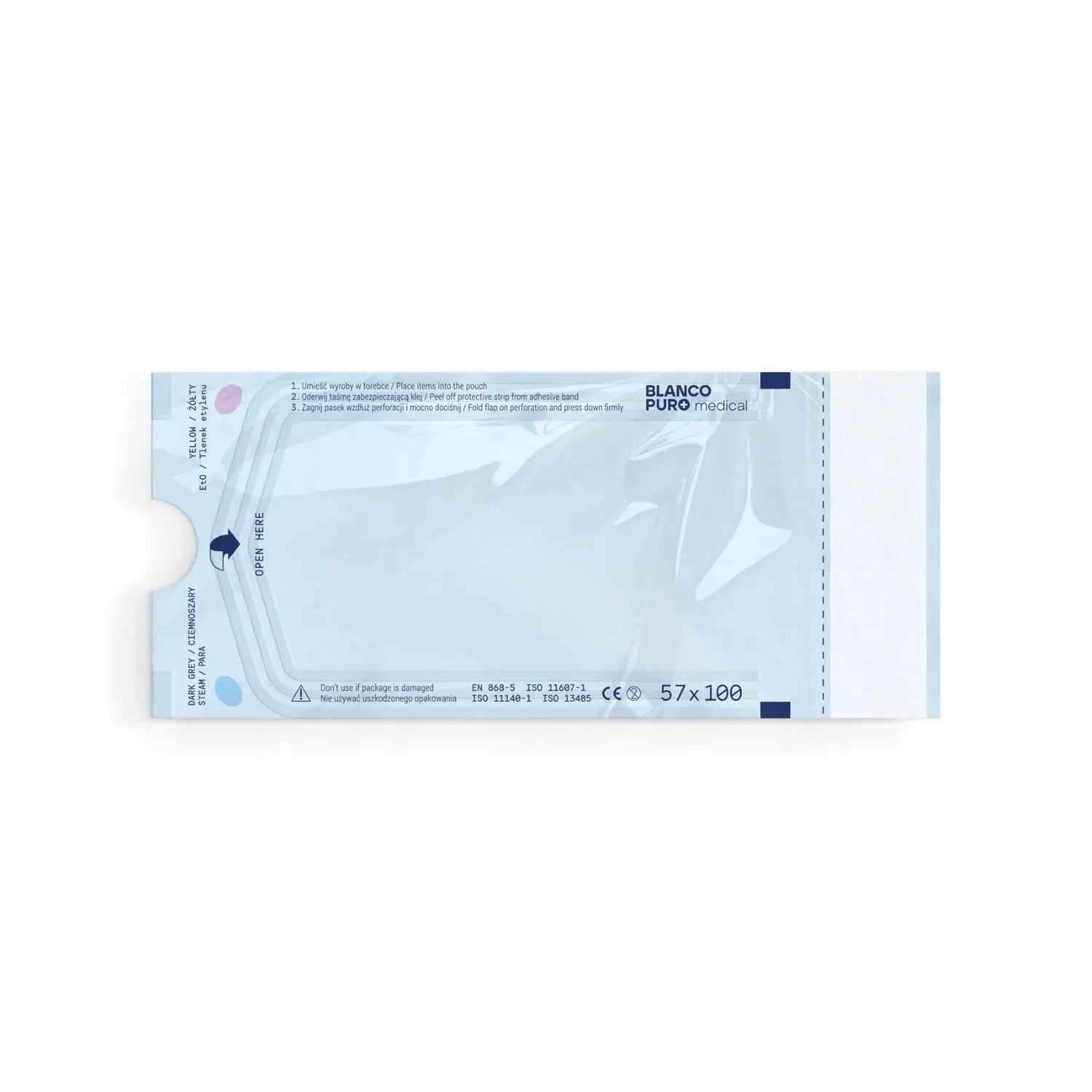 Blanco Puro Torebki Foliowo-Papierowe Do Sterylizatora 57 x 100