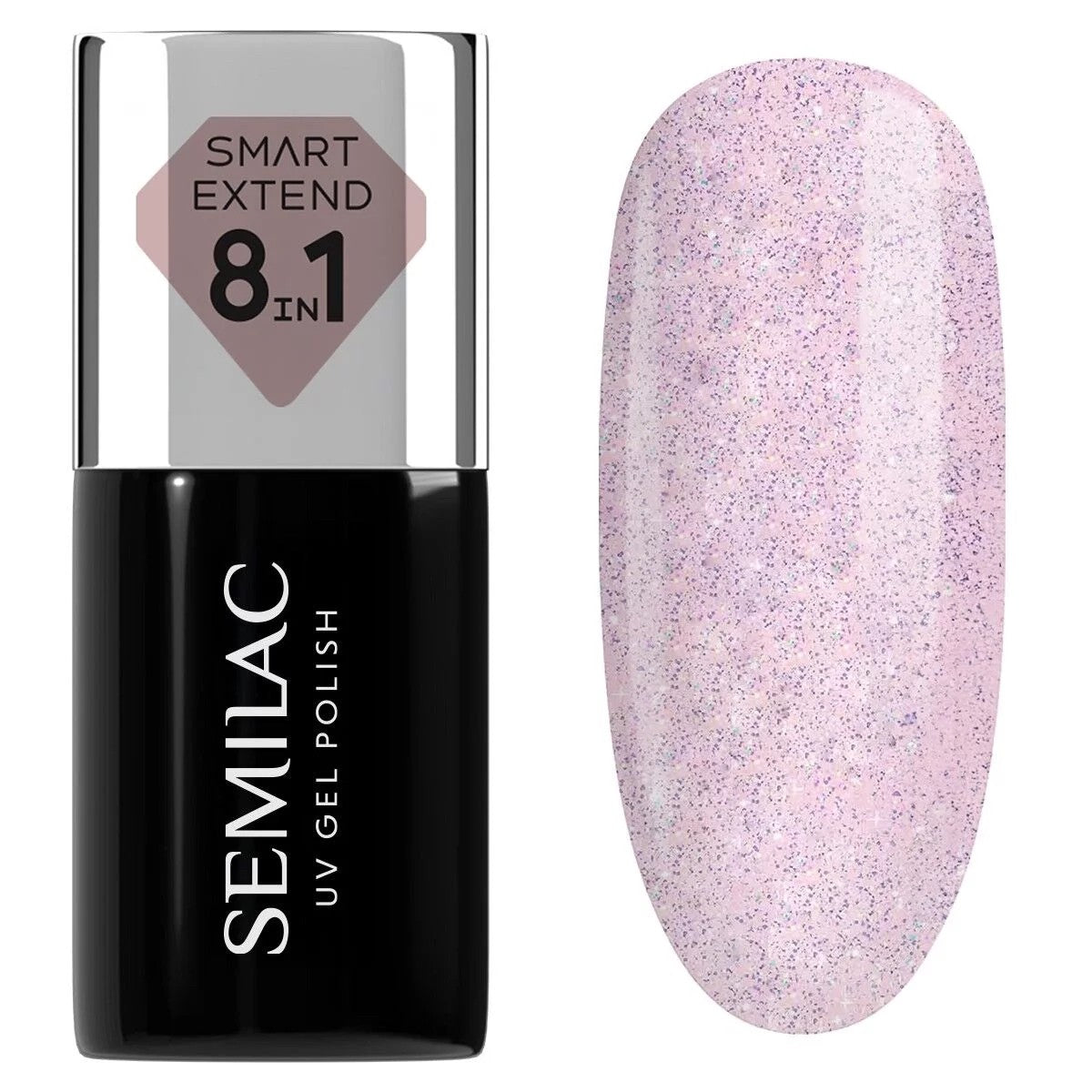 Semilac 806 Smart Extend Glitter Delicate Pink 7 ml.