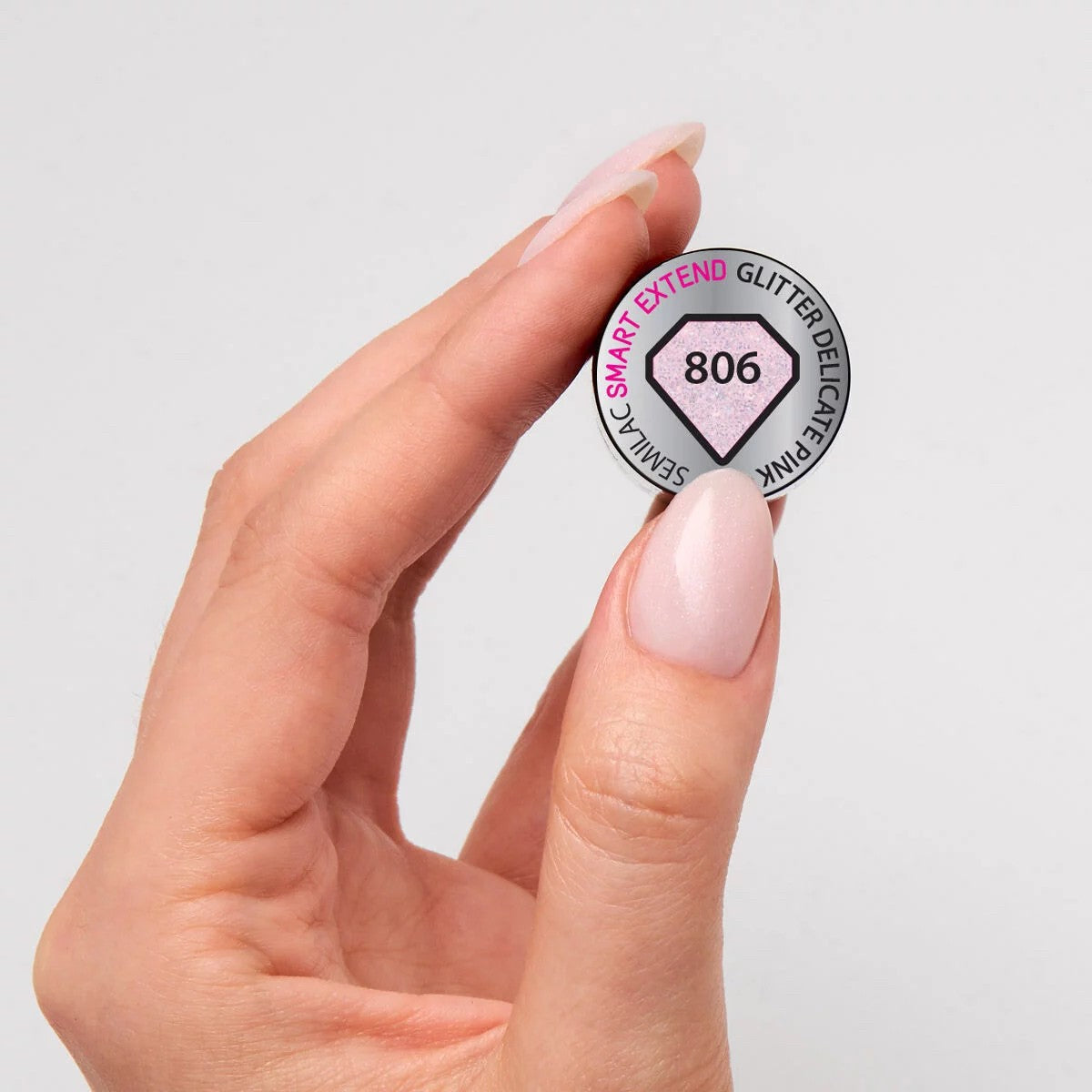 Semilac 806 Smart Extend Glitter Delicate Pink 7 ml.