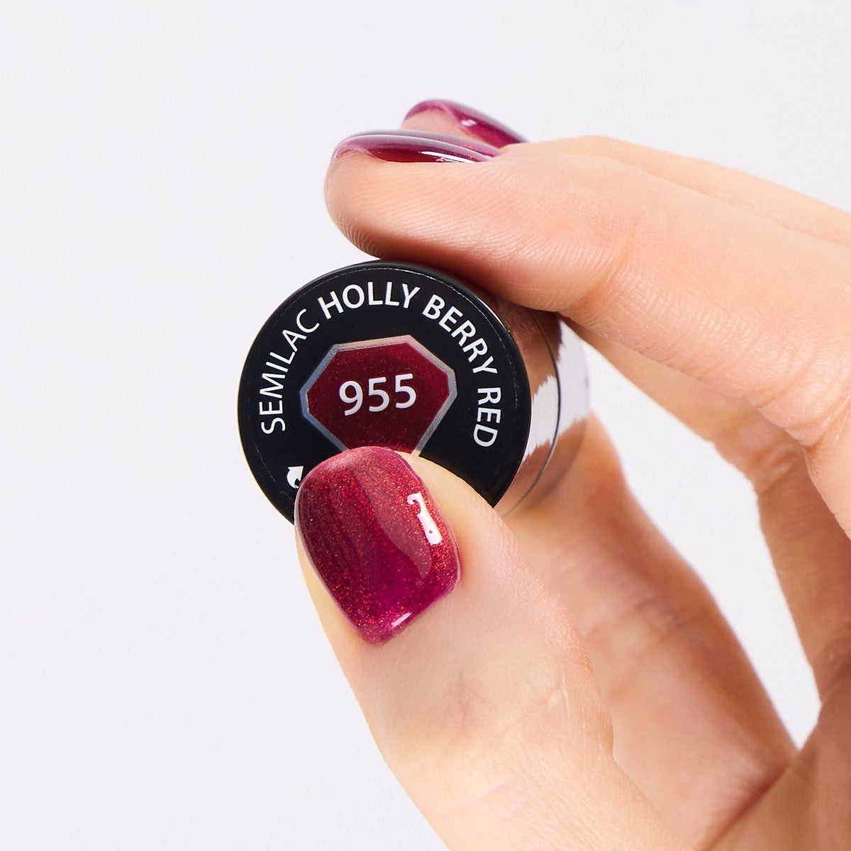 Semilac 955 Holly Berry Red 7 ml.