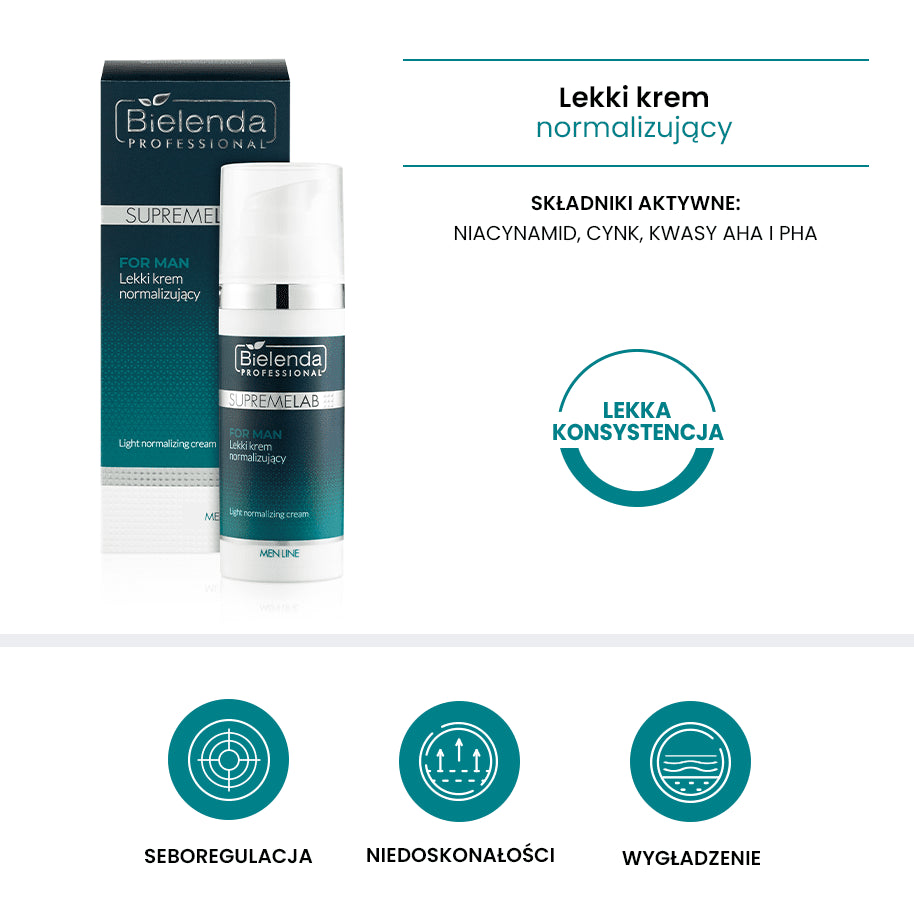 Bielenda men line lekki krem normalizujący 50ml - dermes store