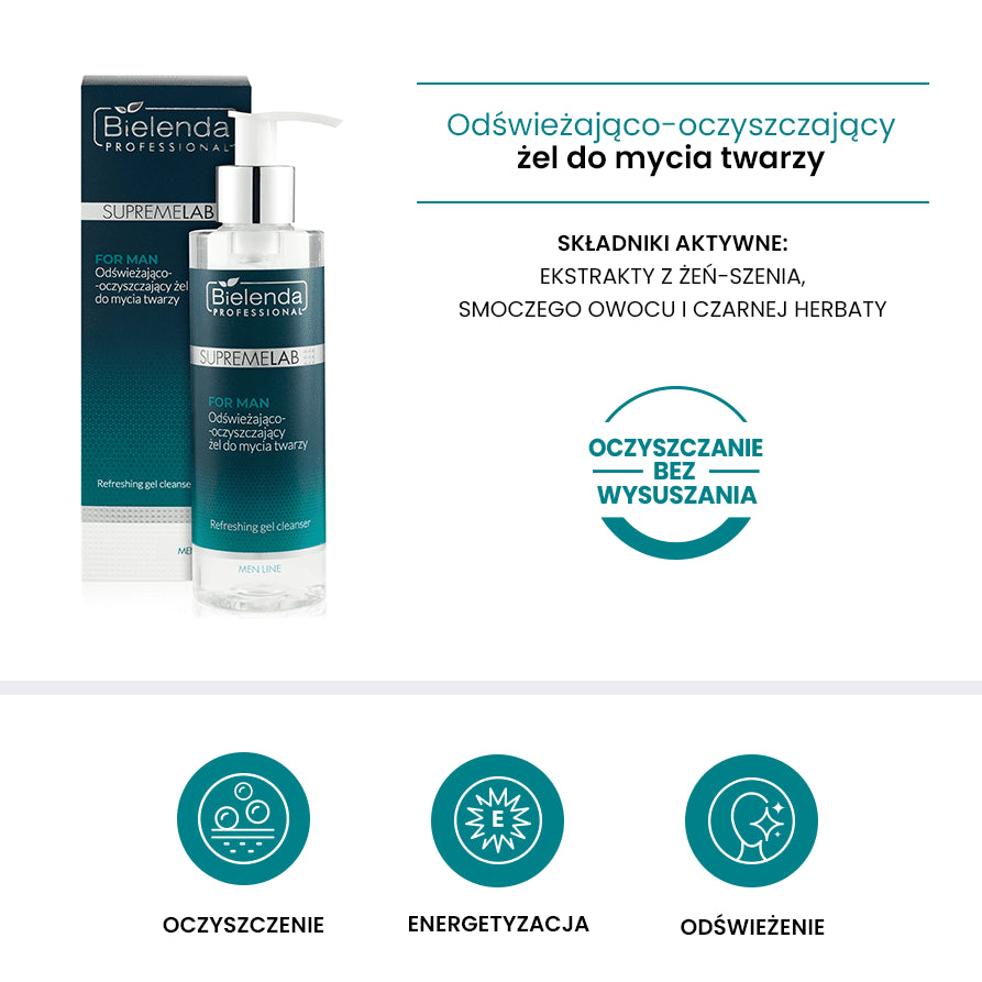 Bielenda men line oczysz.żel do mycia twarzy 200ml - dermes store