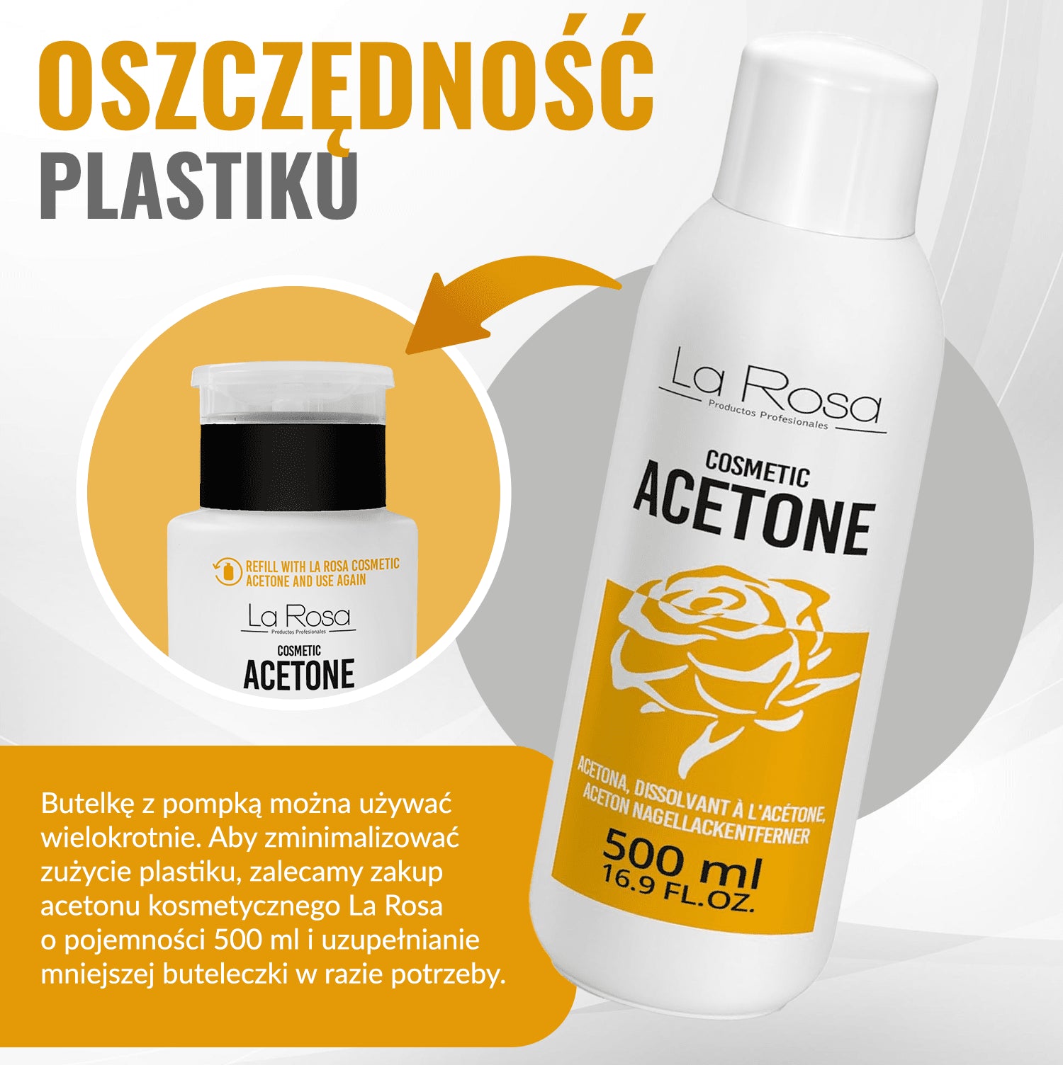La Rosa Aceton Pump190 ml. - dermes store