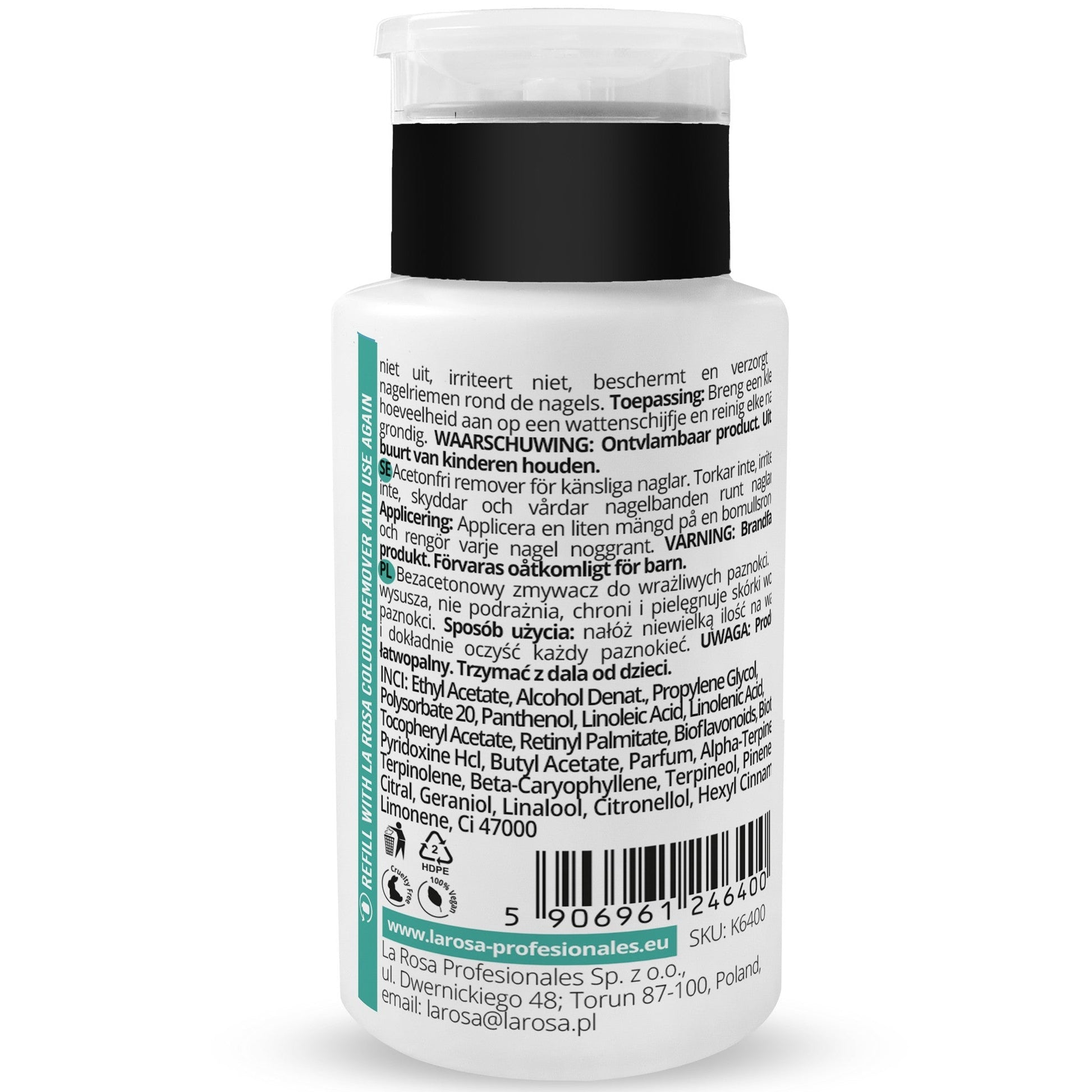 La Rosa Colour Remover LiQuid Pump 190 ml. - dermes store