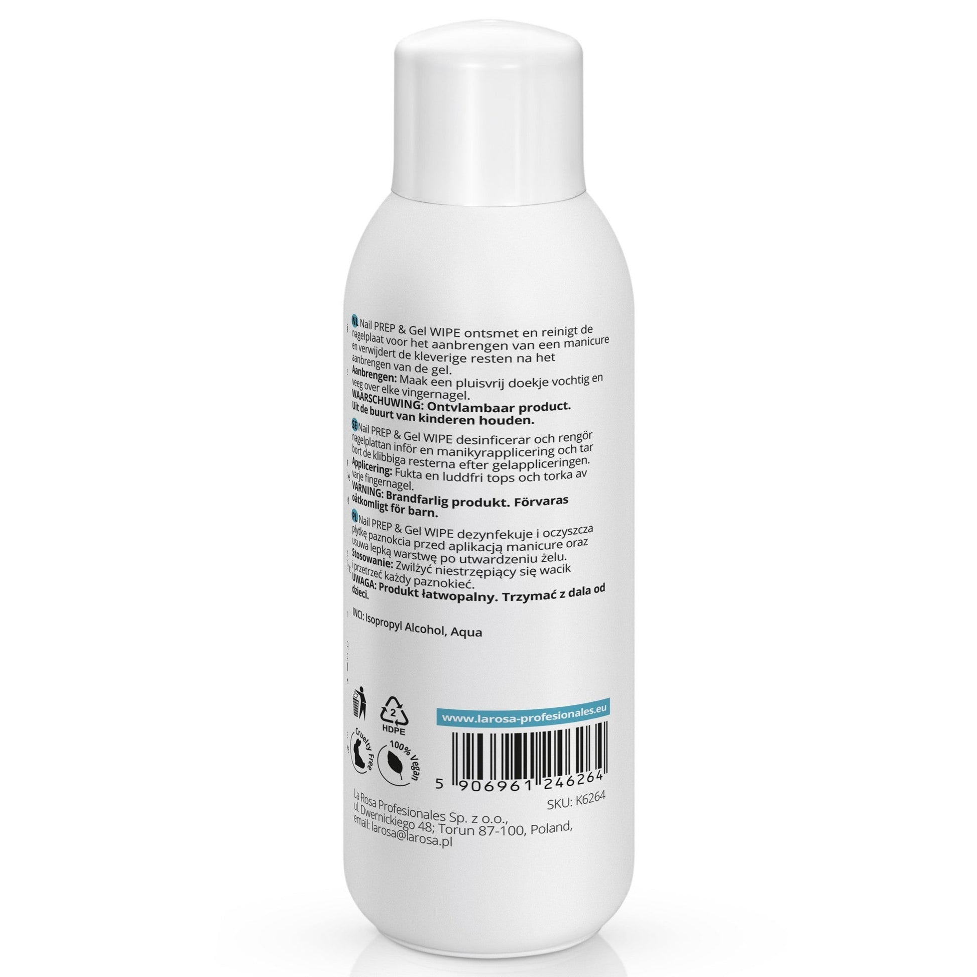 La Rosa Nail Prep & Gel Wipe Ipa Cleaner 500 ml. - dermes store