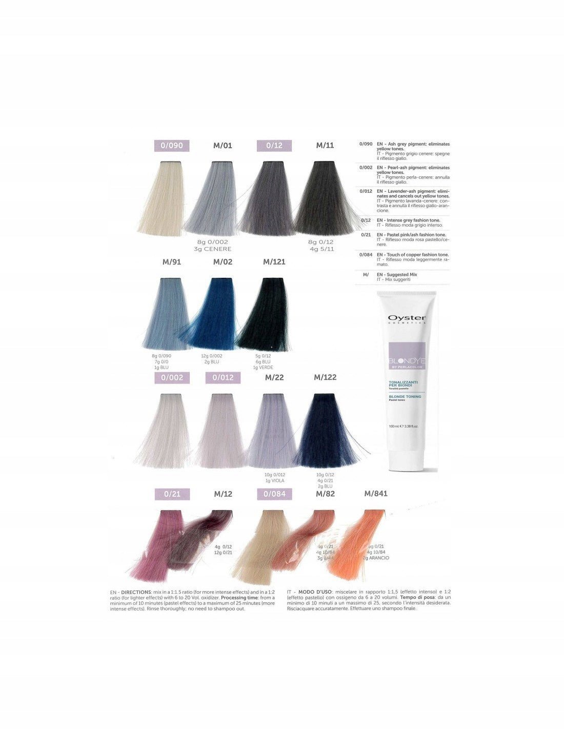 OYSTER BLONDYE TONER DO WŁOSÓW BLOND 0/012 100ML. - dermes store