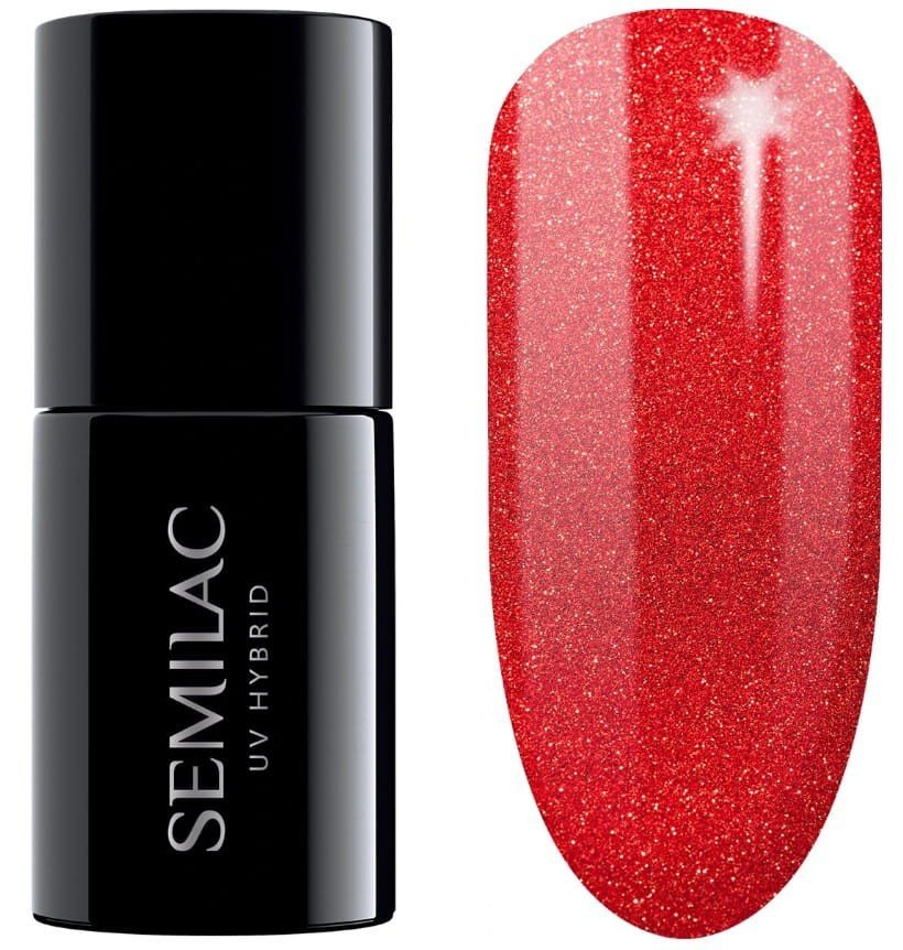 SEMILAC 346 CHIC RED GLITER 7ML - dermes store