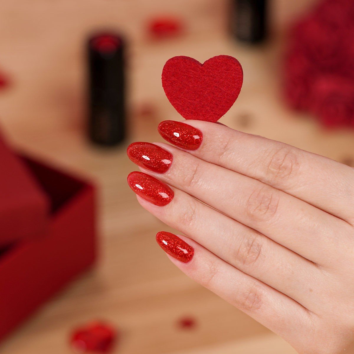 SEMILAC 346 CHIC RED GLITER 7ML - dermes store