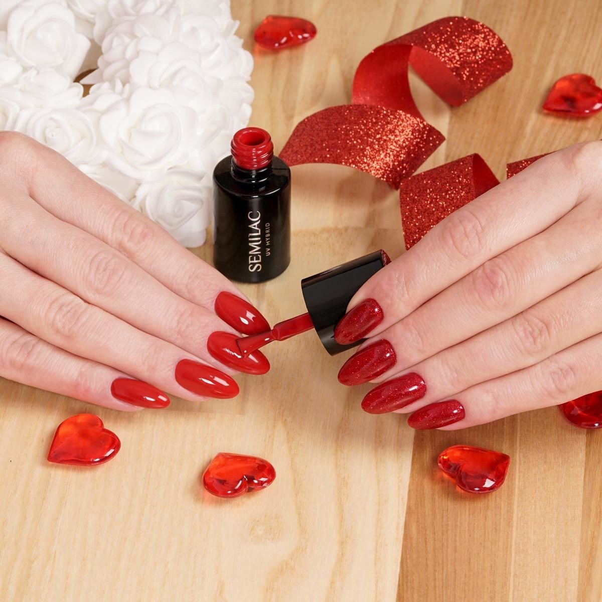 SEMILAC 347 PRETTY RED GLITER 7ML - dermes store
