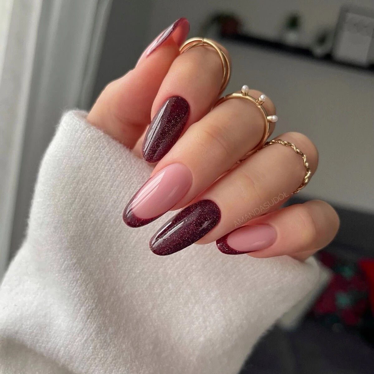 SEMILAC 393 LAKIER H SPARKLING BLACK CHERRY 7ML. - dermes store