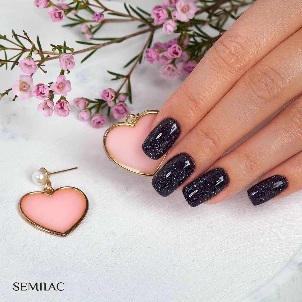 SEMILAC 394 LAKIER H SPARKLING MIDNIGHT DATE 7ML. - dermes store