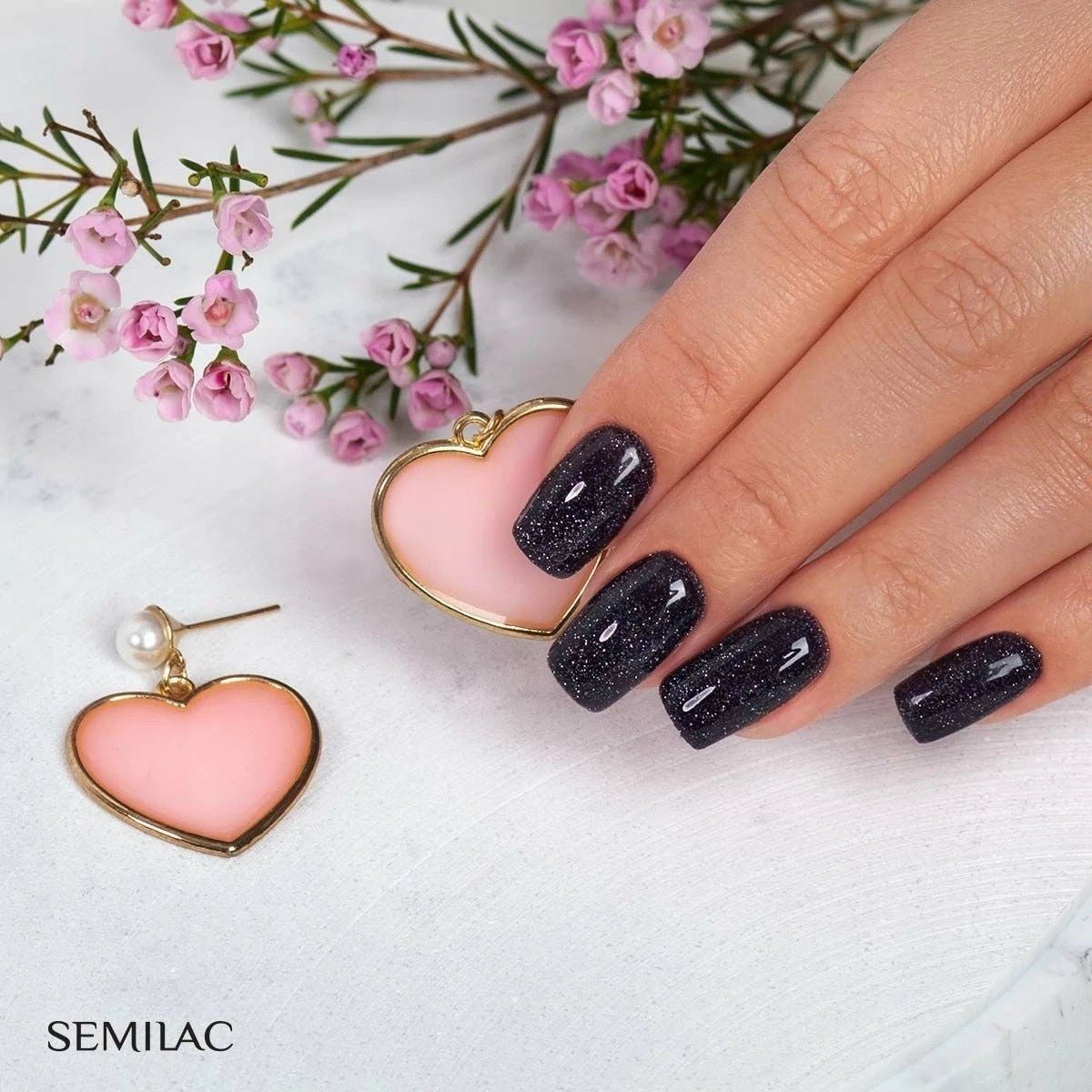 SEMILAC 394 LAKIER H SPARKLING MIDNIGHT DATE 7ML. - dermes store
