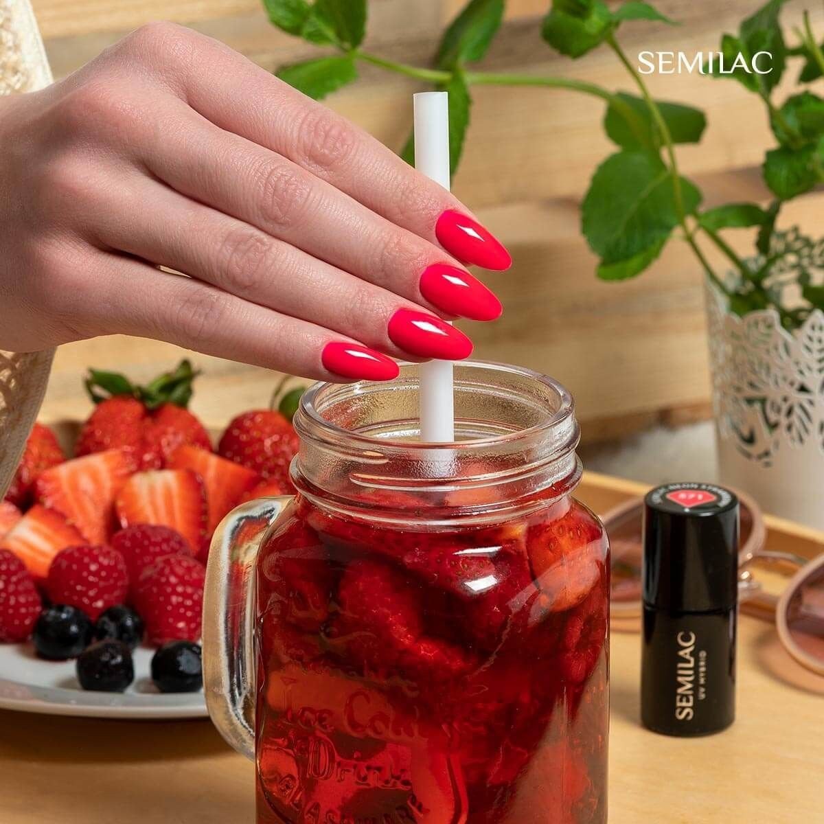 SEMILAC 571 LAKIER HYBRYDOWY NEON STRAWBERRY 7 ML - dermes store