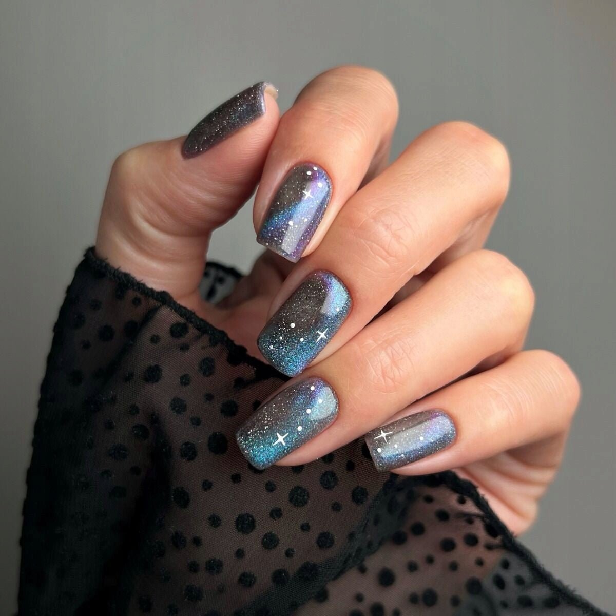 SEMILAC 828 GEL POLISH GREY HOLO - dermes store