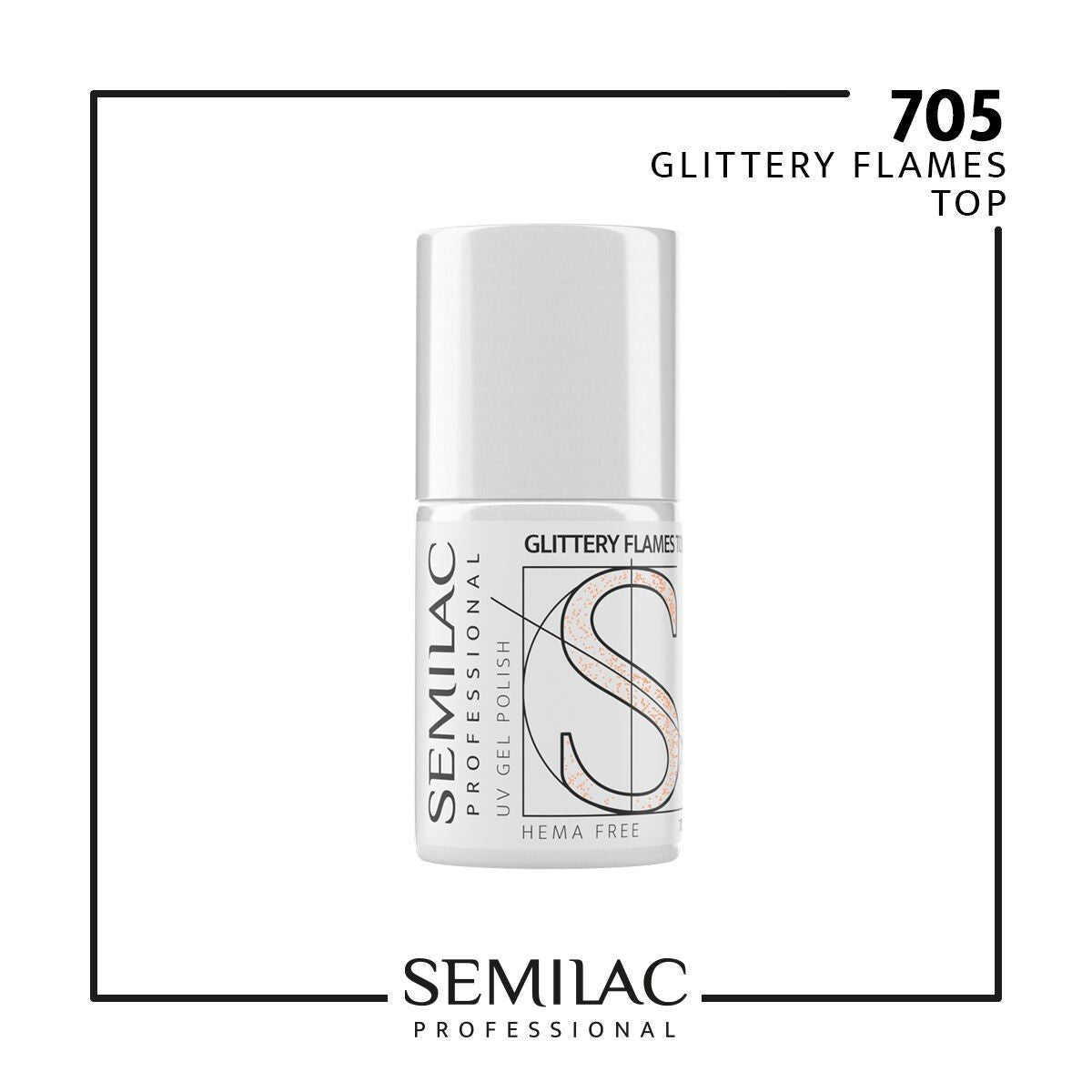 SEMILAC PROFESSIONAL 705 GLITTER FLAMS 11ML - dermes store