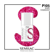 Semilac Professional P105 Ruby Stardust 7 ml. - dermes store
