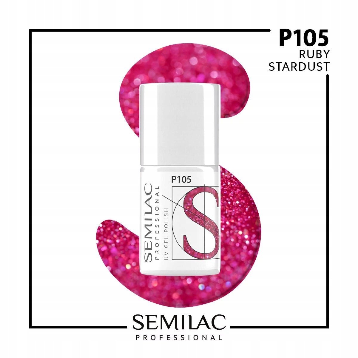 Semilac Professional P105 Ruby Stardust 7 ml. - dermes store