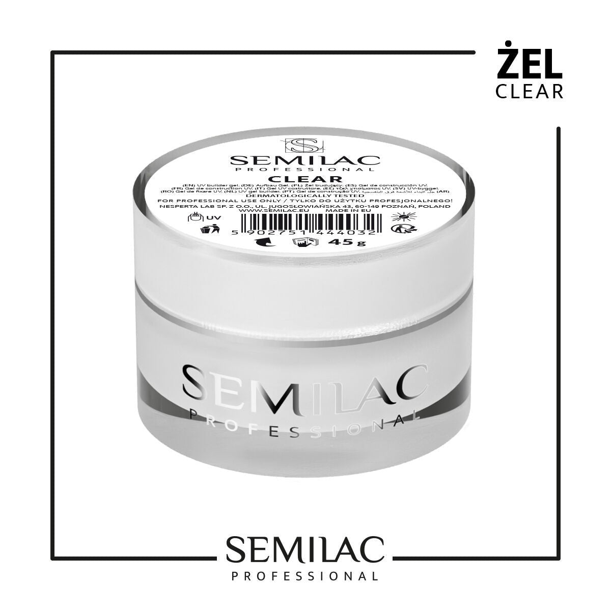 SEMILAC PROF.ŻEL BUILDER GEL CLEAR 45G - dermes store