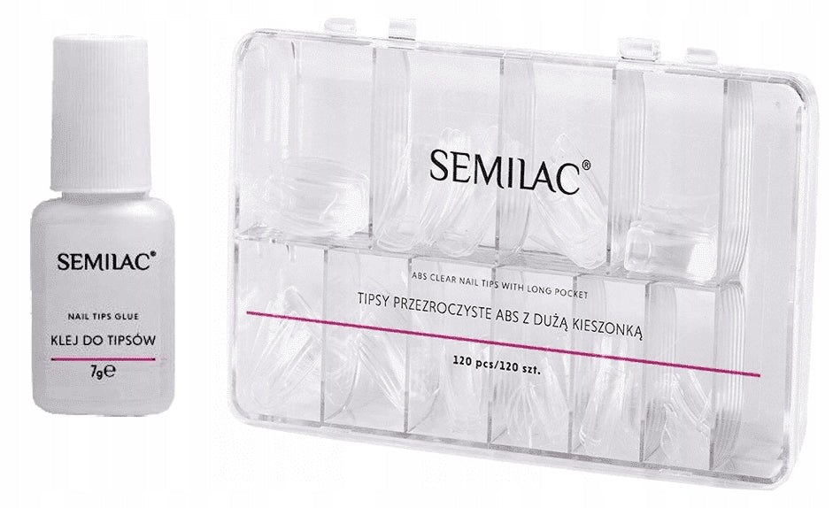 SEMILAC TIPSY PRZEŹROCZYSTE 120 SZT - dermes store