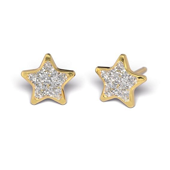 STUDEX 7523 - 3544 BIAŁA GWIAZDKA W ZŁOTEJ OPRAWIE - dermes store