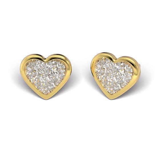 STUDEX 7523 - 3564 BIAŁE SERDUSZKO W ZŁOTEJ OPRAWIE - dermes store