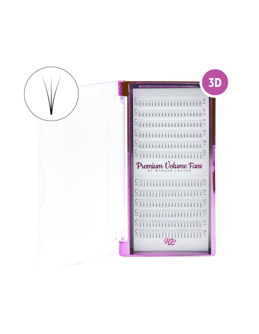 WONDER LASHES RZĘSY PREMIUM VOLUME 3D C 0,07 DŁ.11