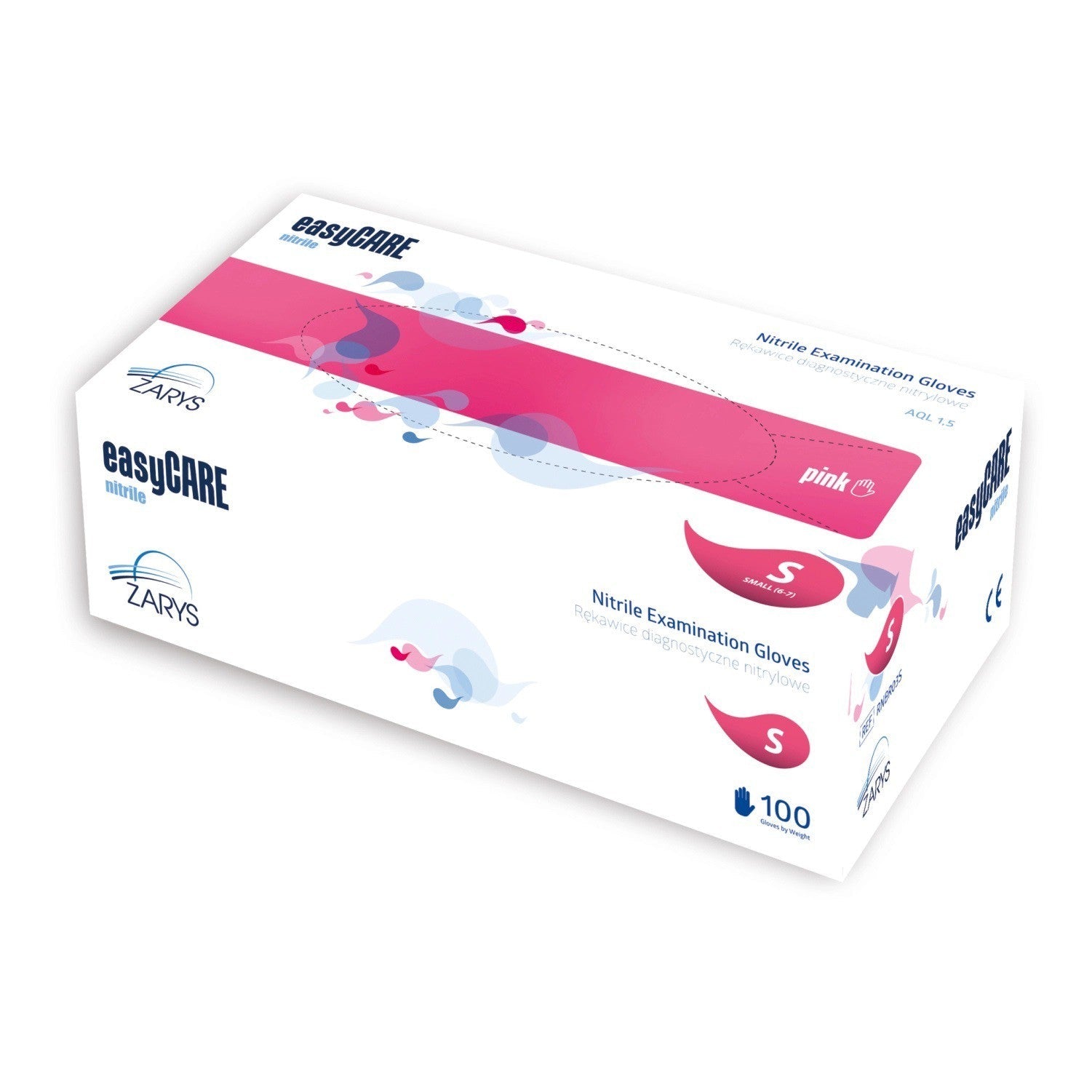 Zarys Rękawice Nitrylowe Rozmiar S 100 Szt. Różowe - dermes store