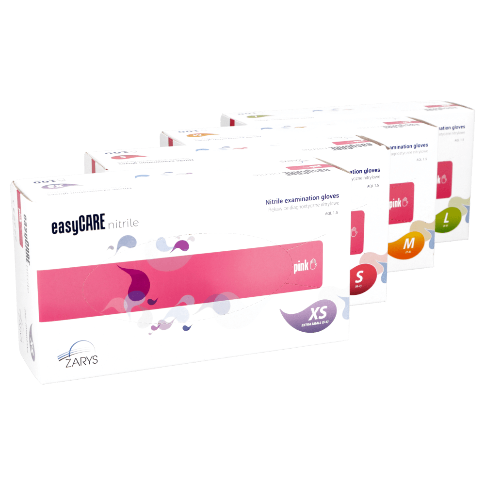 Zarys Rękawice Nitrylowe Rozmiar S 100 Szt. Różowe - dermes store